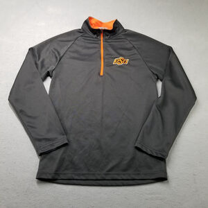 Oklahoma State Jacket Womens Size S Gray 1/4 Zip Pullover Long Sleeve
